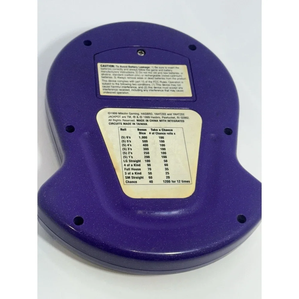 1999 Yahtzee Jackpot Slots Handheld Electronic Game by Hasbro-Works